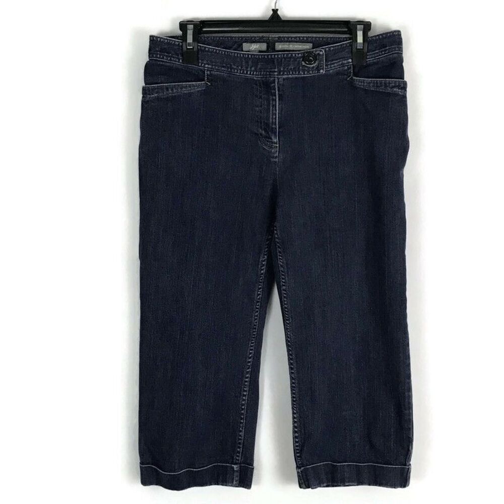 J Jill Womens Jeans Size 8 Genuine Fit Cuffed Croped Below Waist Stretch Norm